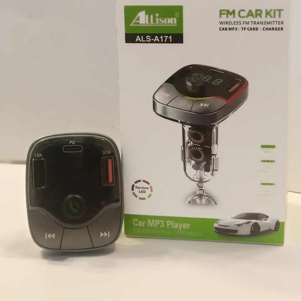 REPRODUCTOR MP3 CARRO TRANSMISOR FM Y CARGADOR USB ALS-A171....webp