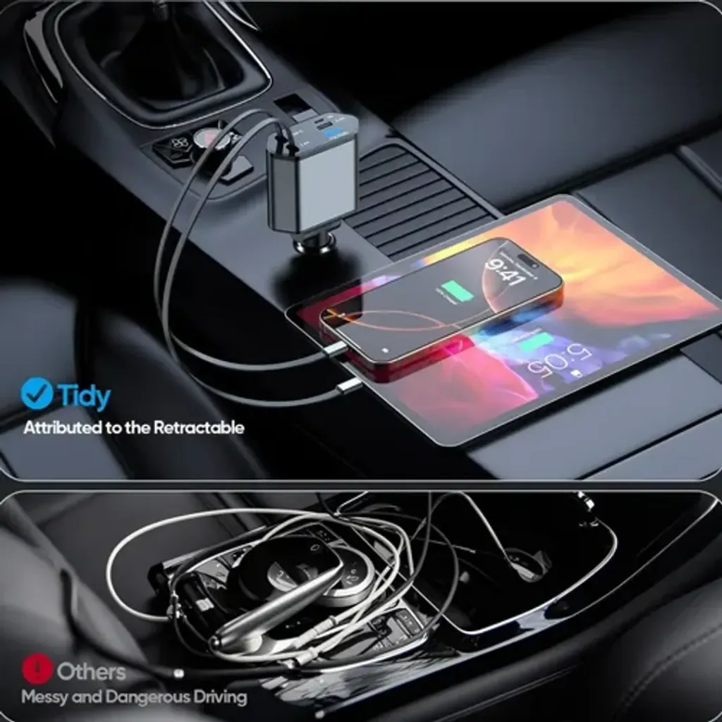 CARGADOR CELULAR CARRO 12V CABLE RETRACTIL IPHONE TIPO C...webp