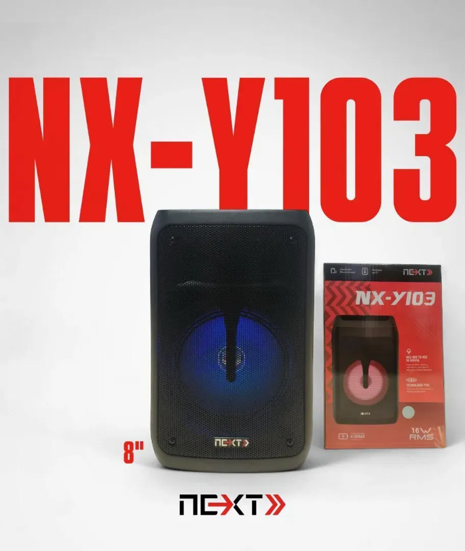 CABINA PARLANTE NEXT DE 8 LUCES LED NX-Y103....webp