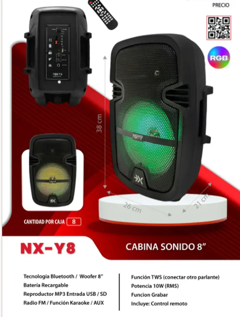 CABINA PARLANTE RECARGABLE 8 PULGADAS LUCES LED NX-Y8.webp