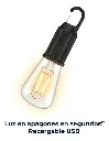 BOMBILLO LED RECARGABLE VINTAGE 3 MODOS LUZ CAMPING PORTATIL...webp