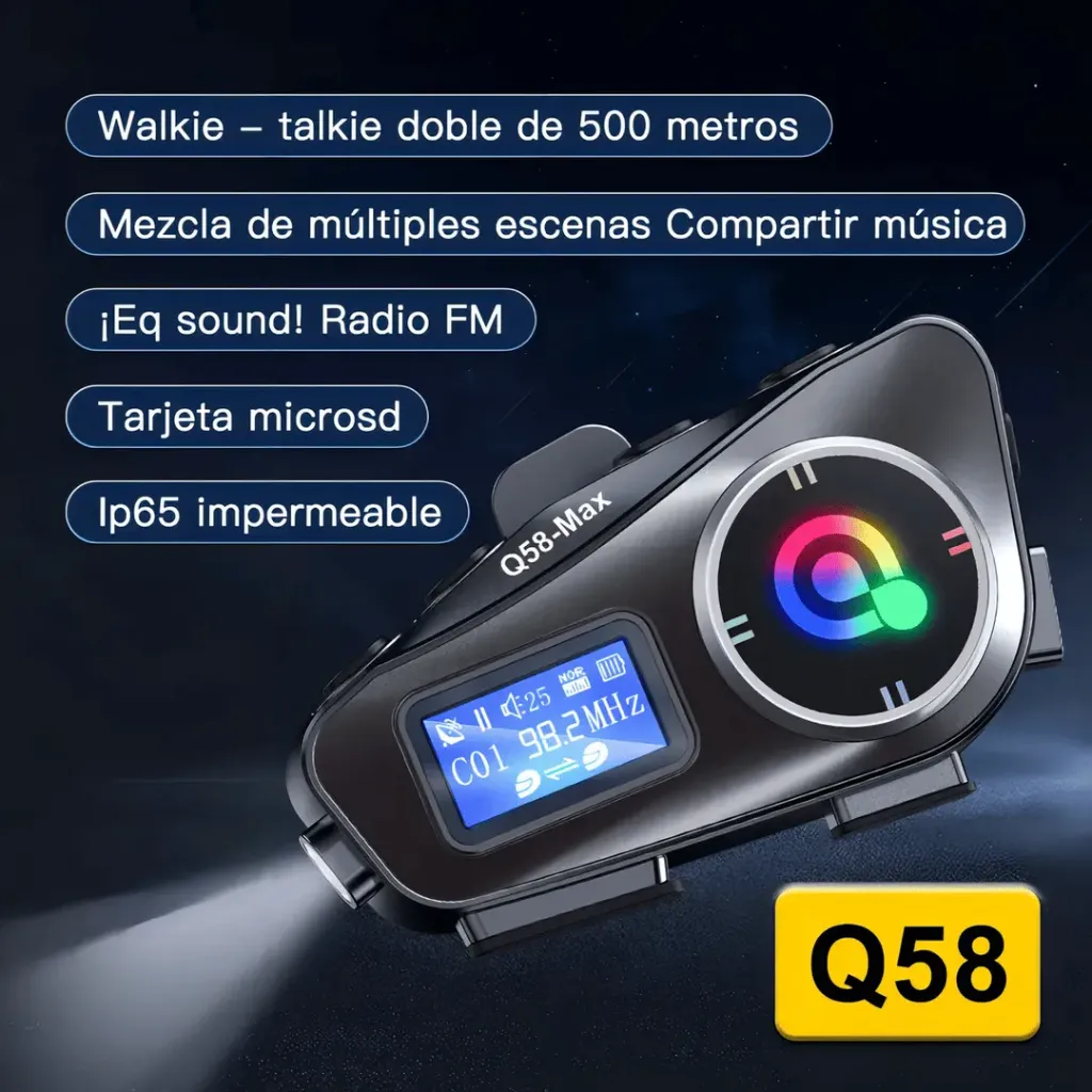 SET INTERCOMUNICADOR Q58-MAX MOTO CASCO X2 PIEZAS....webp
