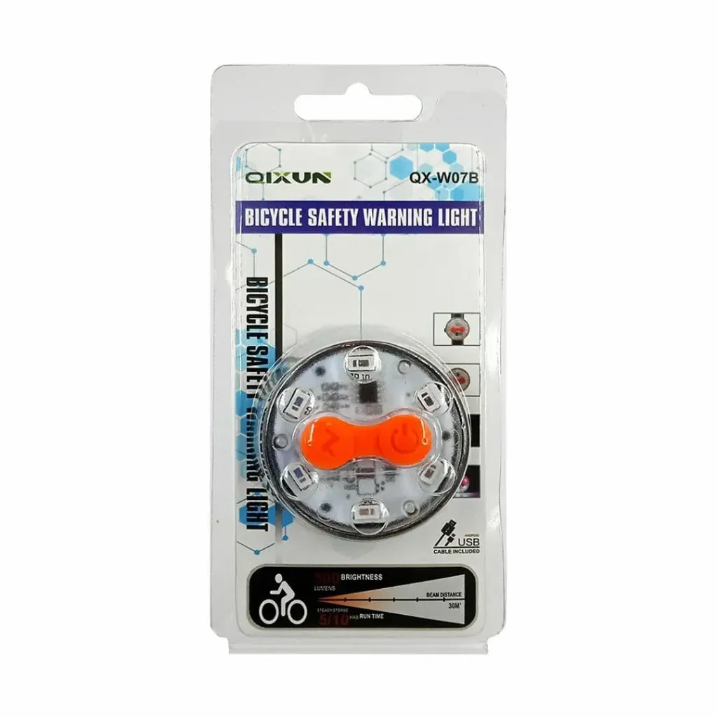 [1028] LUZ DE SEGURIDAD RECARGABLE PARA BICICLETA QX-WO7B
