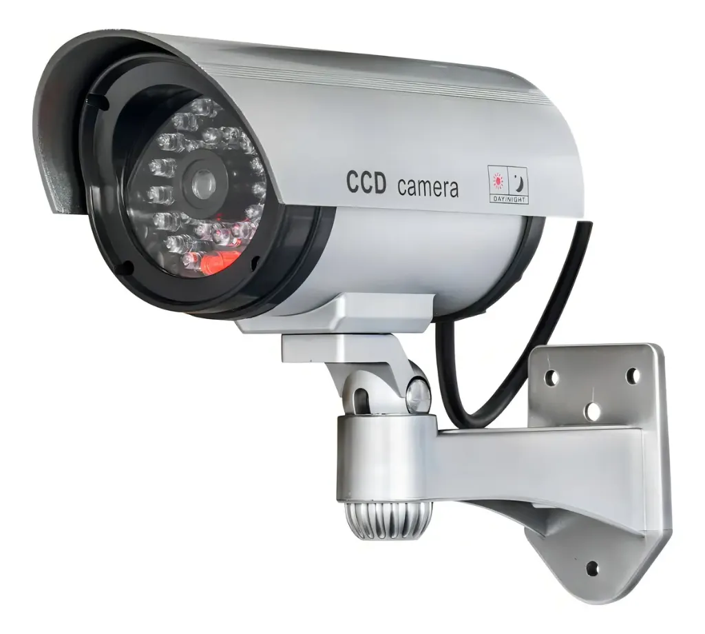 CAMARA DE SEGURIDAD FALSA ASPECTO REALISTA - DUMMY IR CAMERA REFLECTOR SOLAR