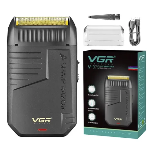 [CED-BEL-033] Máquina Afeitar Shaver Eléctrica 2en1 Patillera Vgr V-375 Color Negro