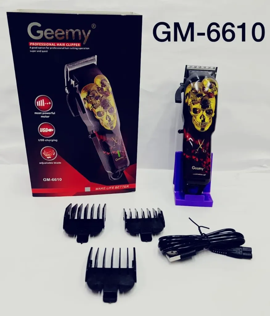 [CED-BEL-043] Black Electric Geemy GM 6610 Beard Trimmer, 220 V
