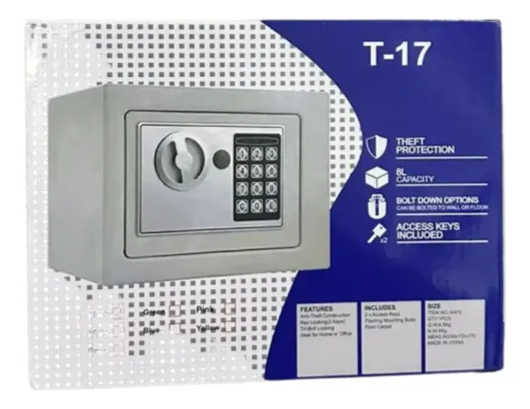 CAJA FUERTE DE SEGURIDAD DIGITAL CON LLAVE Y PIN