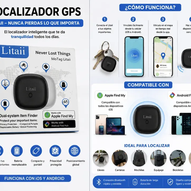 [BOD-TEC-058] LOCALIZADOR BLUETOOTH GPS COMPATIBLE CON iOS Y ANDROID CUADRADO N6-4