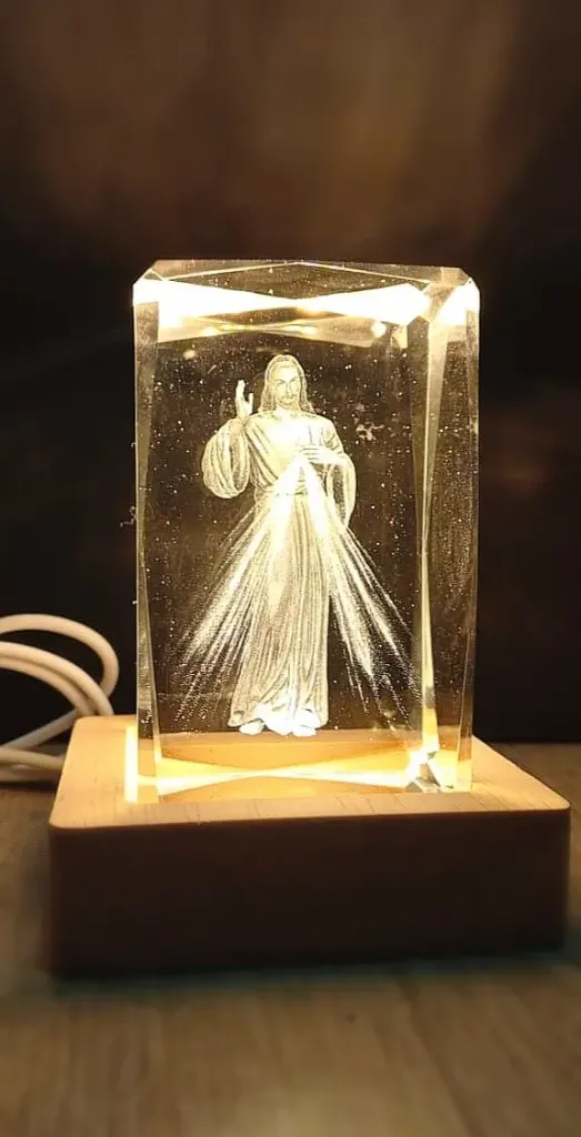 Lámpara Led 3d Cubo Religioso Decorativo Para Altar