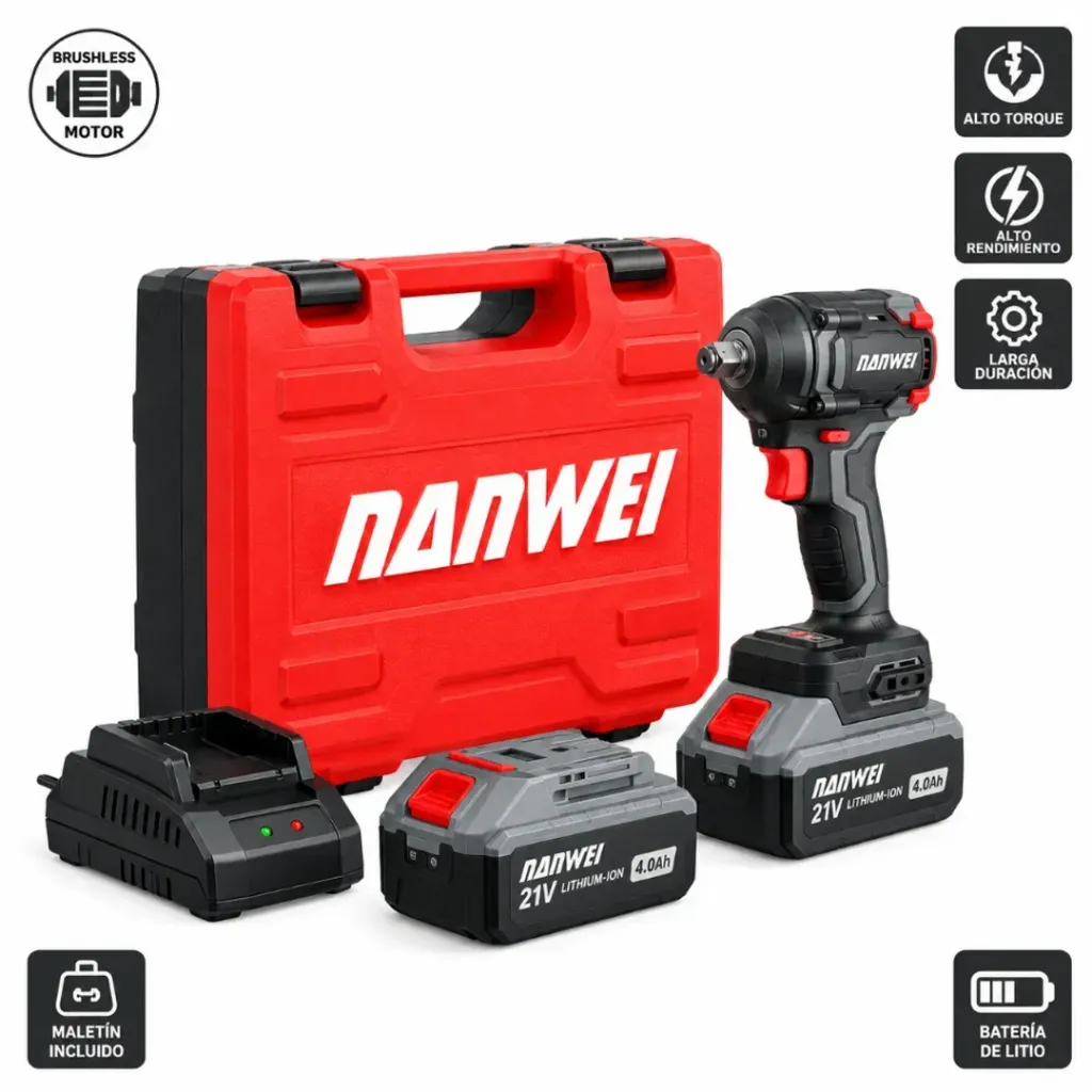 [BOD-HER-005] TALADRO DE IMPACTO NANWEI INALAMBRICO DOBLE BATERIA 20V