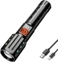 LINTERNA TACTICA LED RECARGABLE USB ZOOM