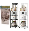 CARRITO METALICO HOOK ORGANIZADOR MULTIFUNCIONAL 4 ESTANTES