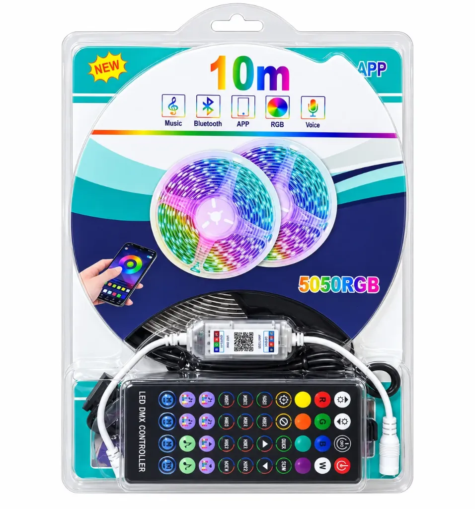CINTA DE LUCES LED 5050 RGB RITMICA BLUETOOTH 10 M