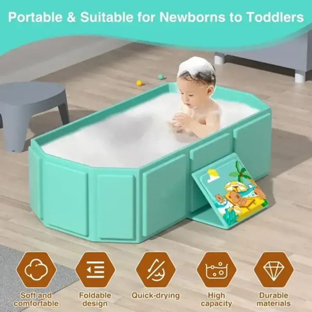 BAÑERA TINA PLEGABLE PORTATIL PARA BEBES ENJOY 80x45x25 CM