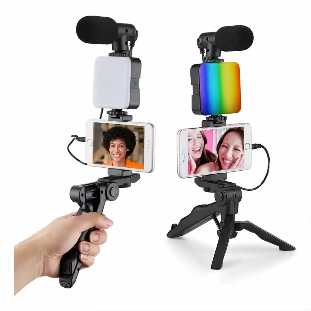 ESTABILIZADOR TRIPODE LUZ LED RGB CON MICROFONO AY-49RGB