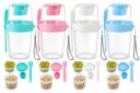 VASO DE CEREAL RECIPIENTE DOBLE TAPA CON CUCHARA
