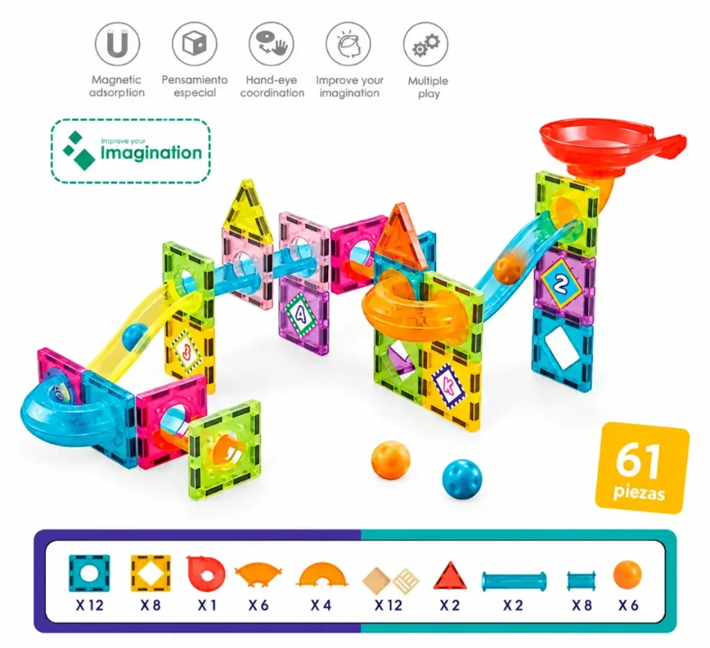SET DE CONSTRUCCION LEGOS MAGNETICOS 61 PCS