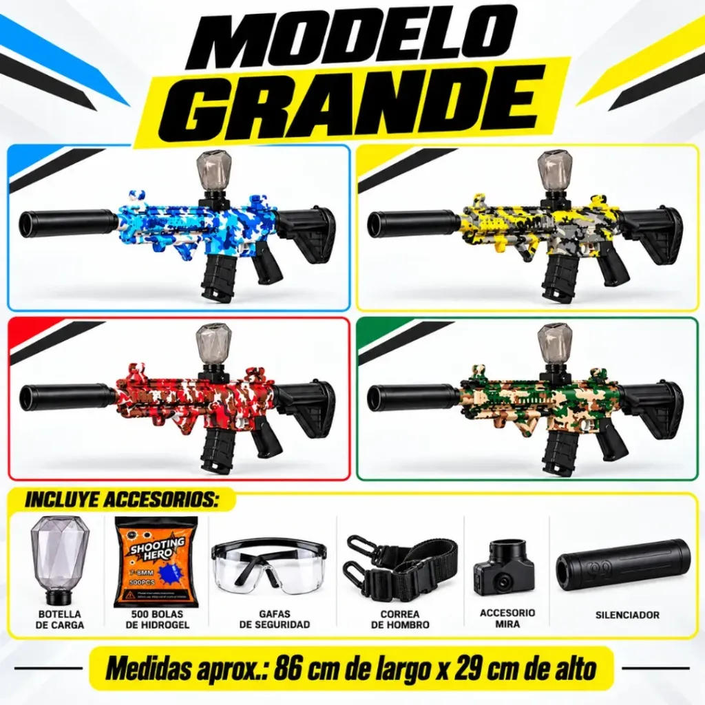 PISTOLA DE HIDROGEL DISPARO DE ELITE AUTOMATICA
