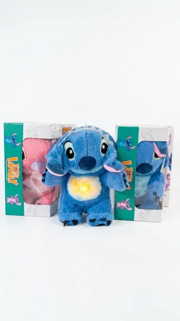 PELUCHE STITCH RESPIRA ALIVIADOR CON LUZ Y SONIDO