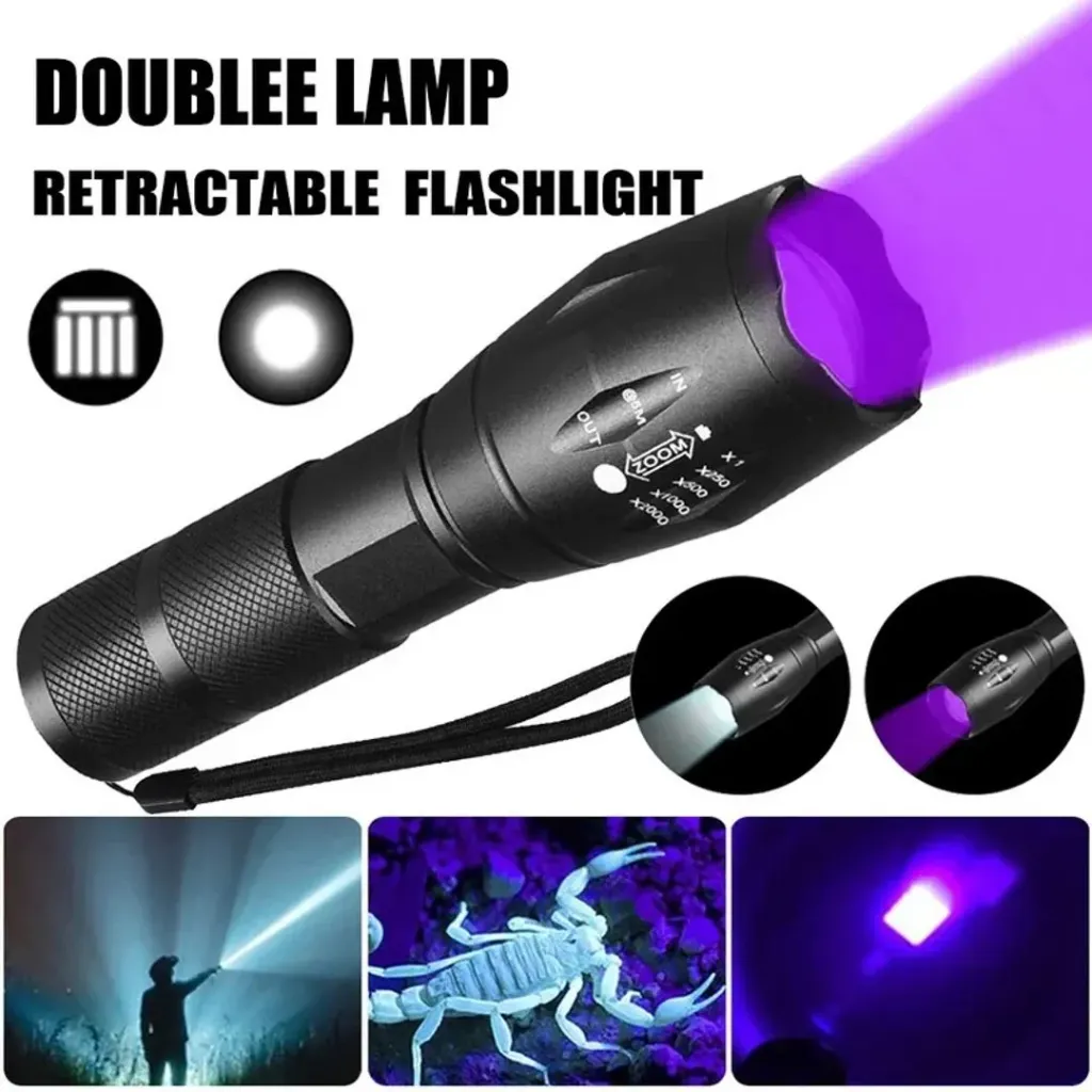 [19e1f8] LINTERNA METALICA UV D255