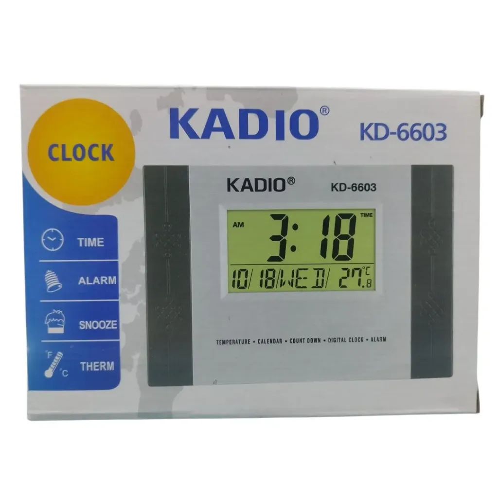 [1476] RELOJ DESPERTADOR PARED KADIO KD-6603