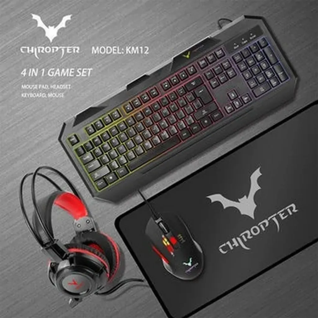 [359a3a] SET COMBO GAMER 4 EN 1 - KM12