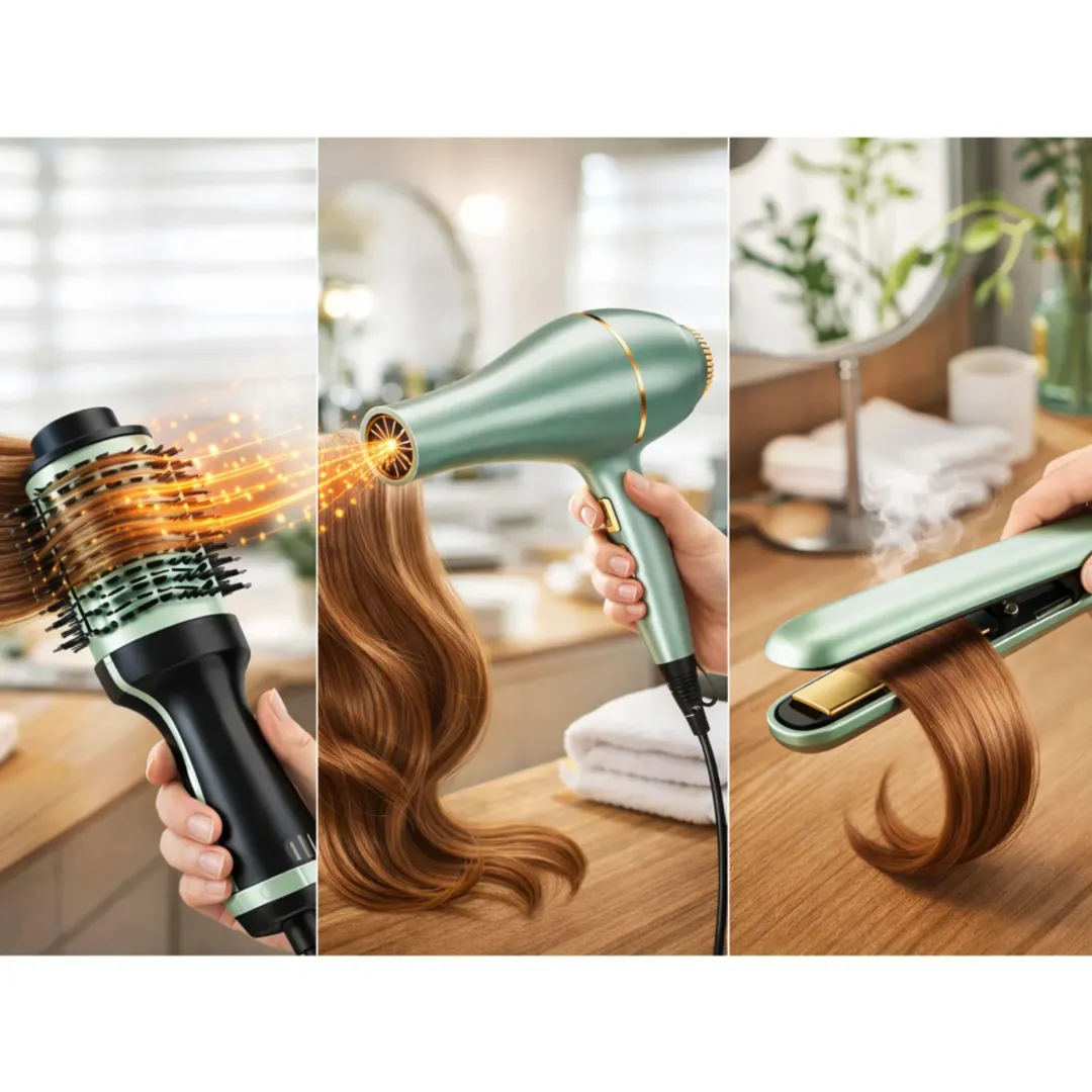 [0e78a3] SET COMBO PLANCHA CEPILLO Y SECADOR AGUACATE PRONOVA PRO-2523