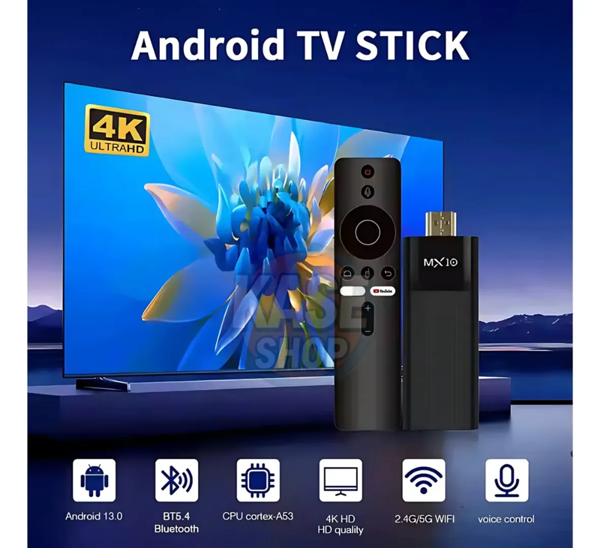 [b88cac] TV STICK ANDROID TV BOX SMART 4K MX10-F3PRO