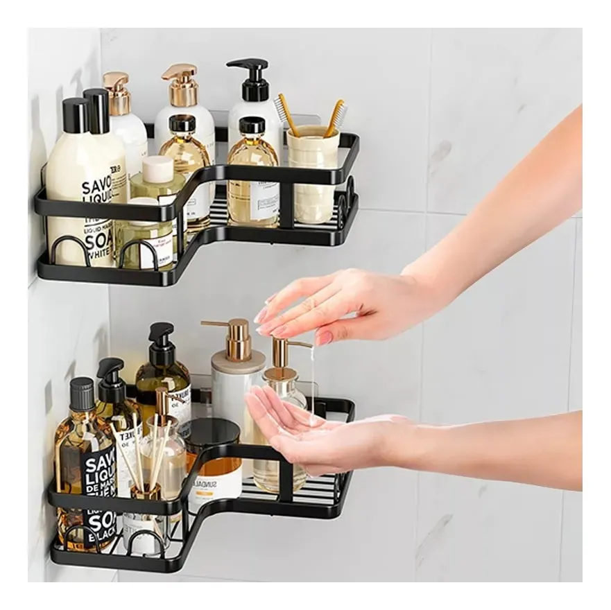 ORGANIZADOR ESQUINERO BAÑO METALICO - 2 ESTANTES