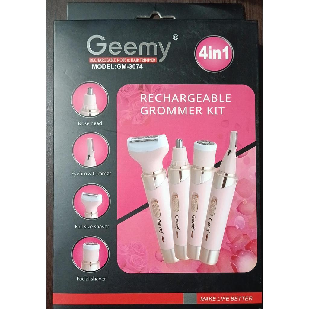  MAQUINA AFEITADORA MUJER BELLEZA FACIAL 4 EN 1  - GEEMY - GM-3074 