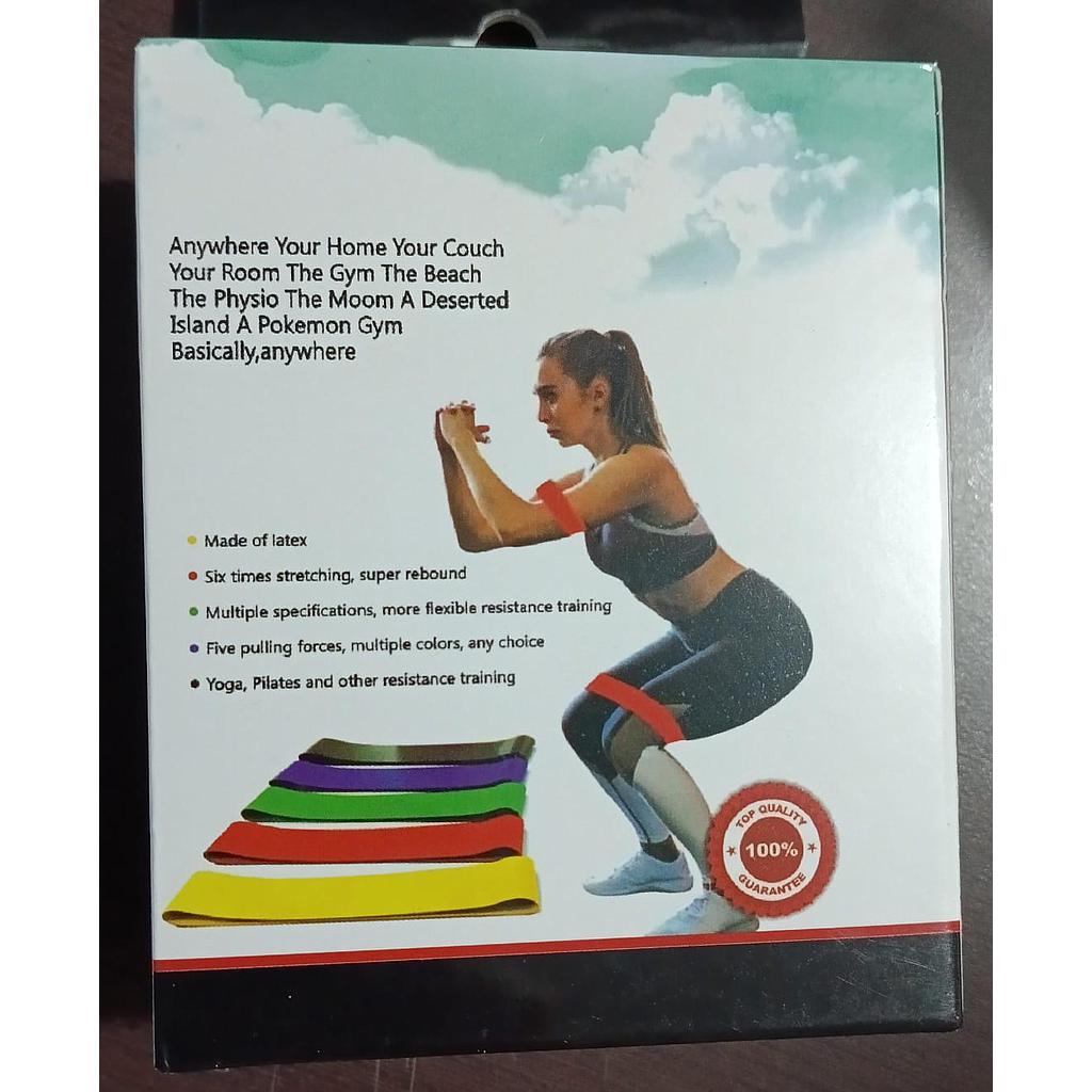 BANDAS ELASTICAS ENTRENAMIENTO GIMNASIO X5 - MD-03