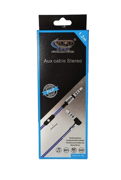 [AUX-102] CABLE AUXILIAR 1 A 1 CON CONTESTADOR - P&P - POWER AND POWER - AUX-102 - 1.2 mts